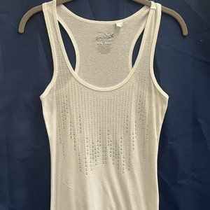 Grane Women's studded Racer back Tank Top Juniors Size M White